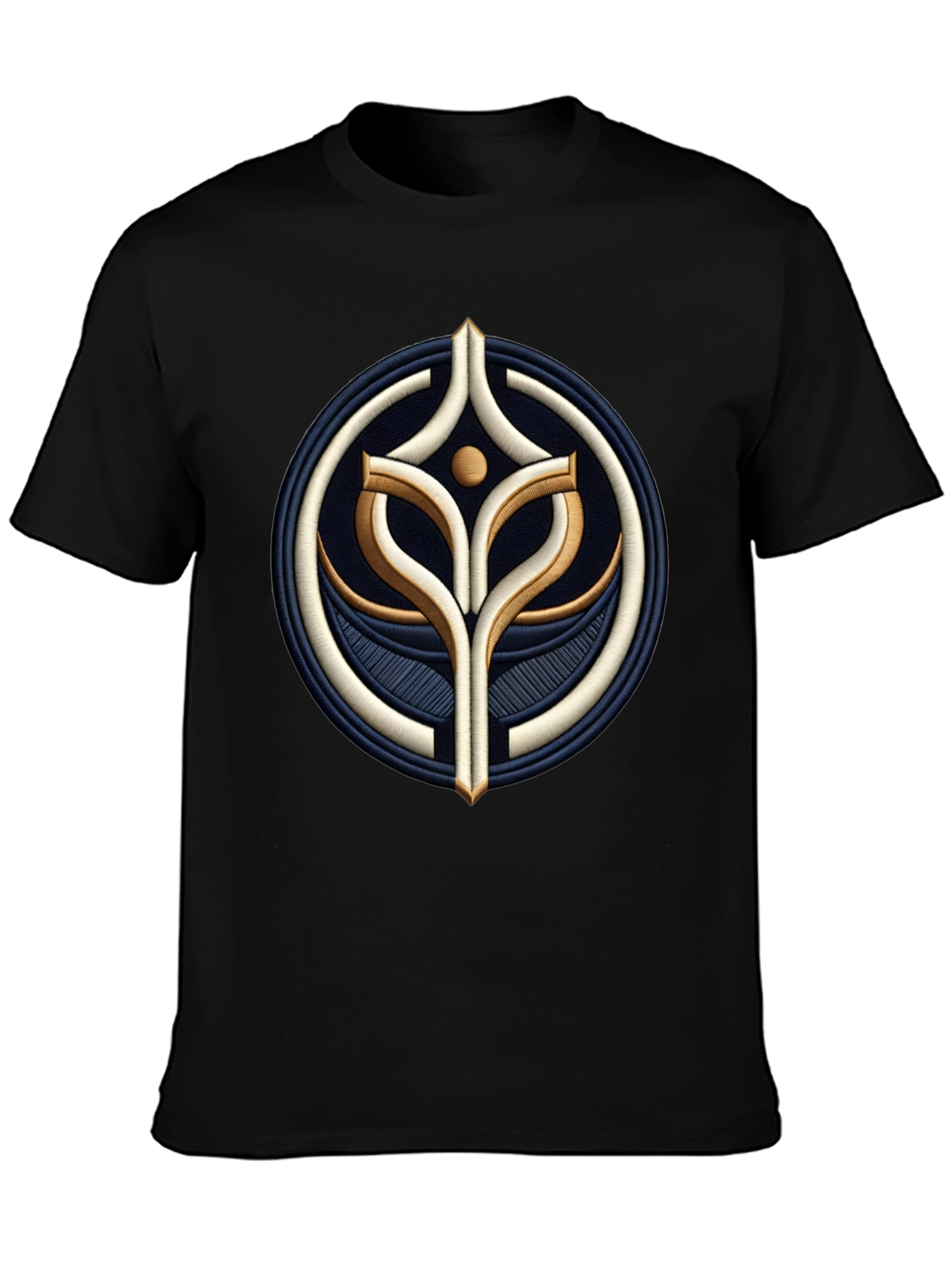 Embroidered Emblem Black T-Shirt