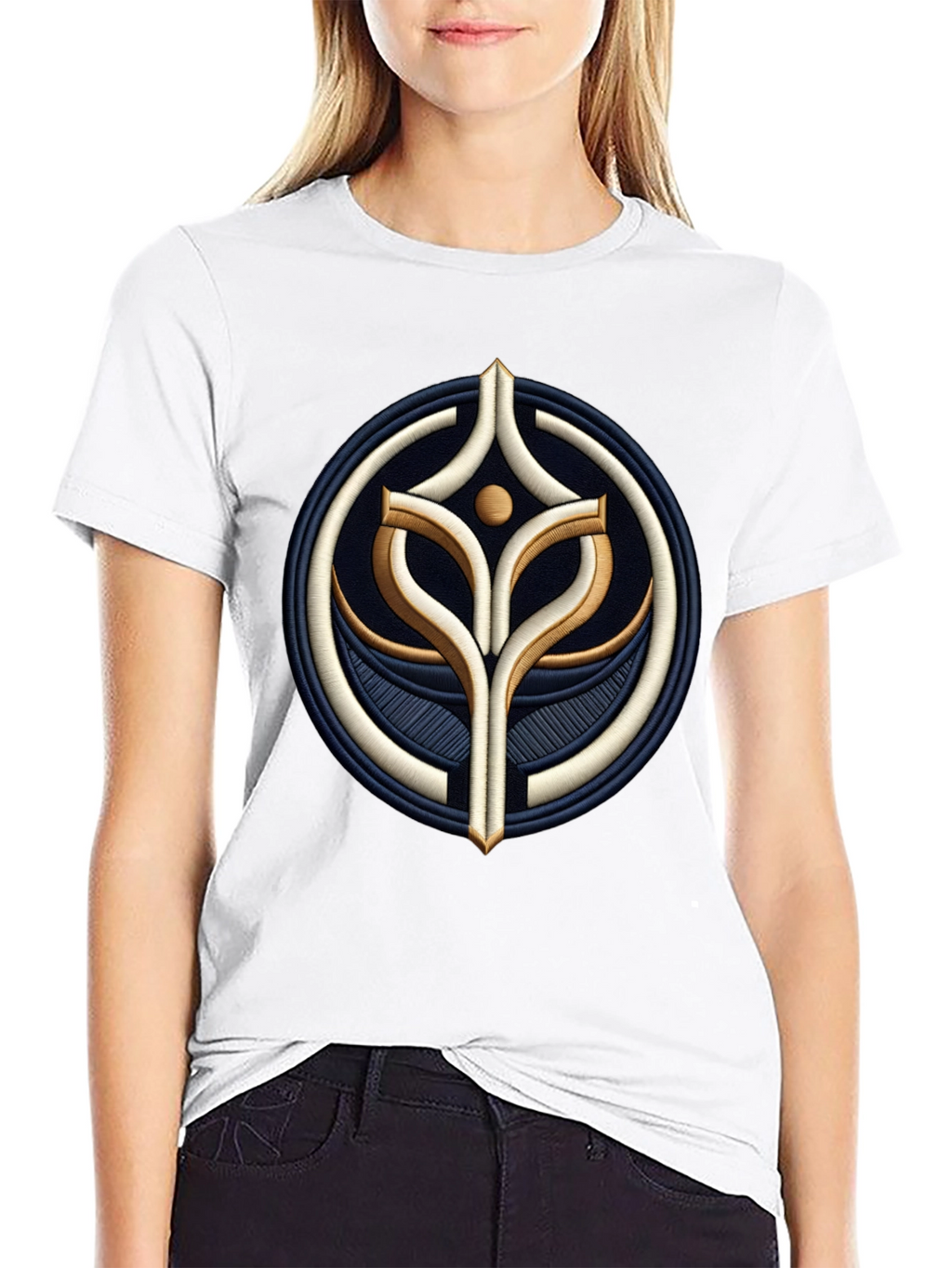 Embroidered Emblem Black T-Shirt