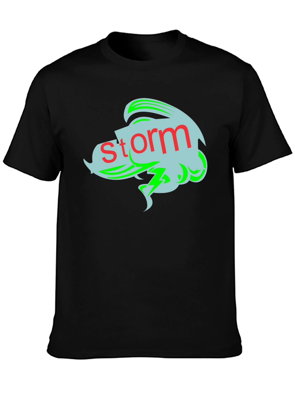 Storm Graphic Tee - Black Cotton T-Shirt