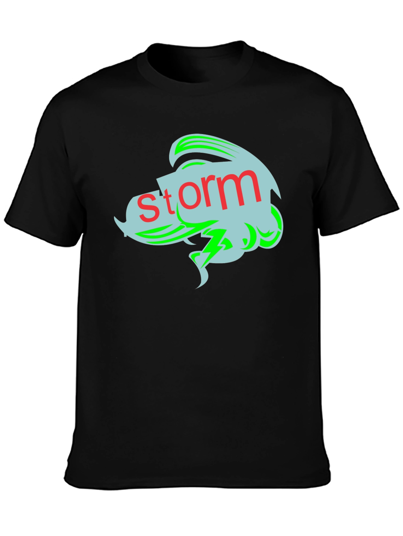 Storm Graphic Tee - Black Cotton T-Shirt