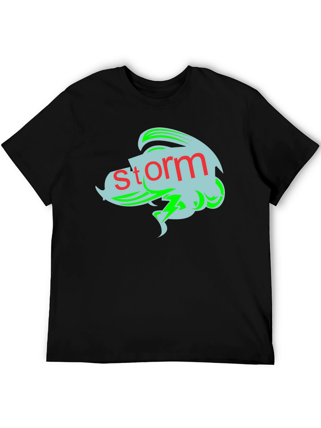Storm Graphic Tee - Black Cotton T-Shirt