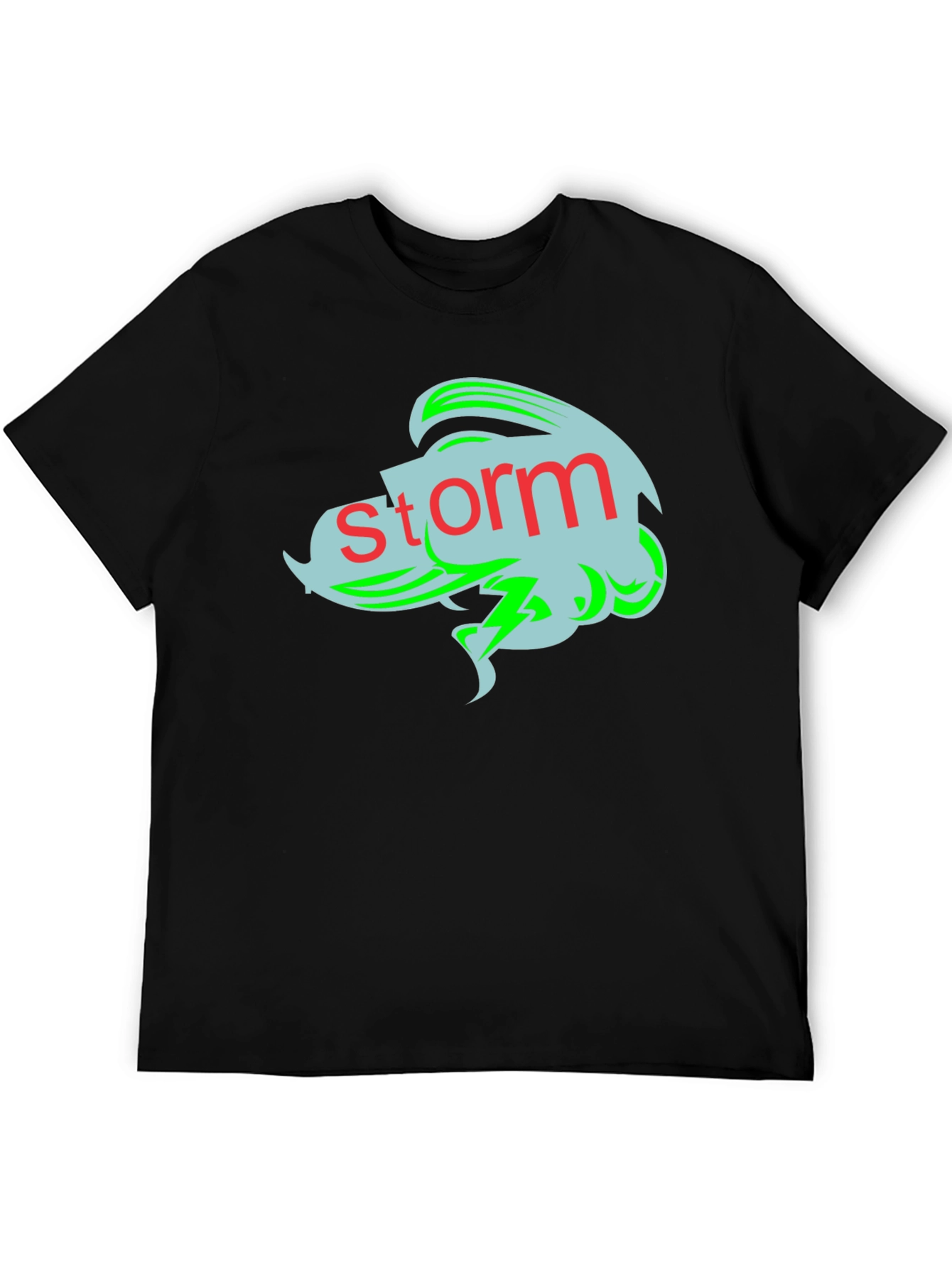 Storm Graphic Tee - Black Cotton T-Shirt