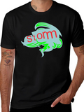 Storm Graphic Tee - Black Cotton T-Shirt