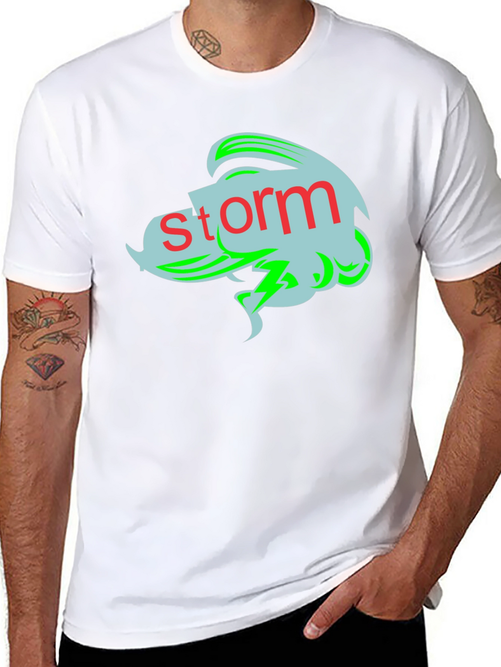 Storm Graphic Tee - Black Cotton T-Shirt