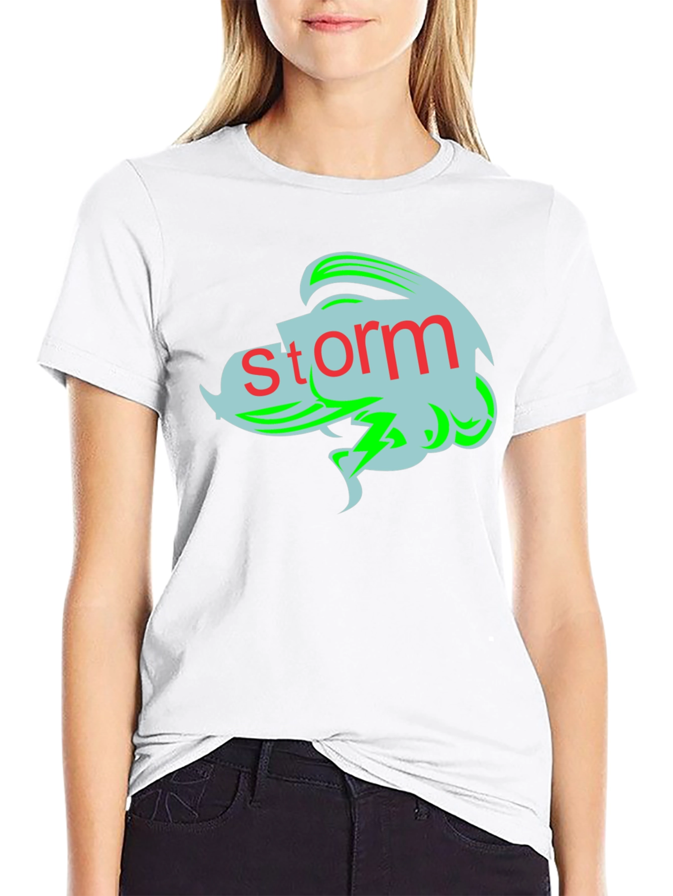 Storm Graphic Tee - Black Cotton T-Shirt