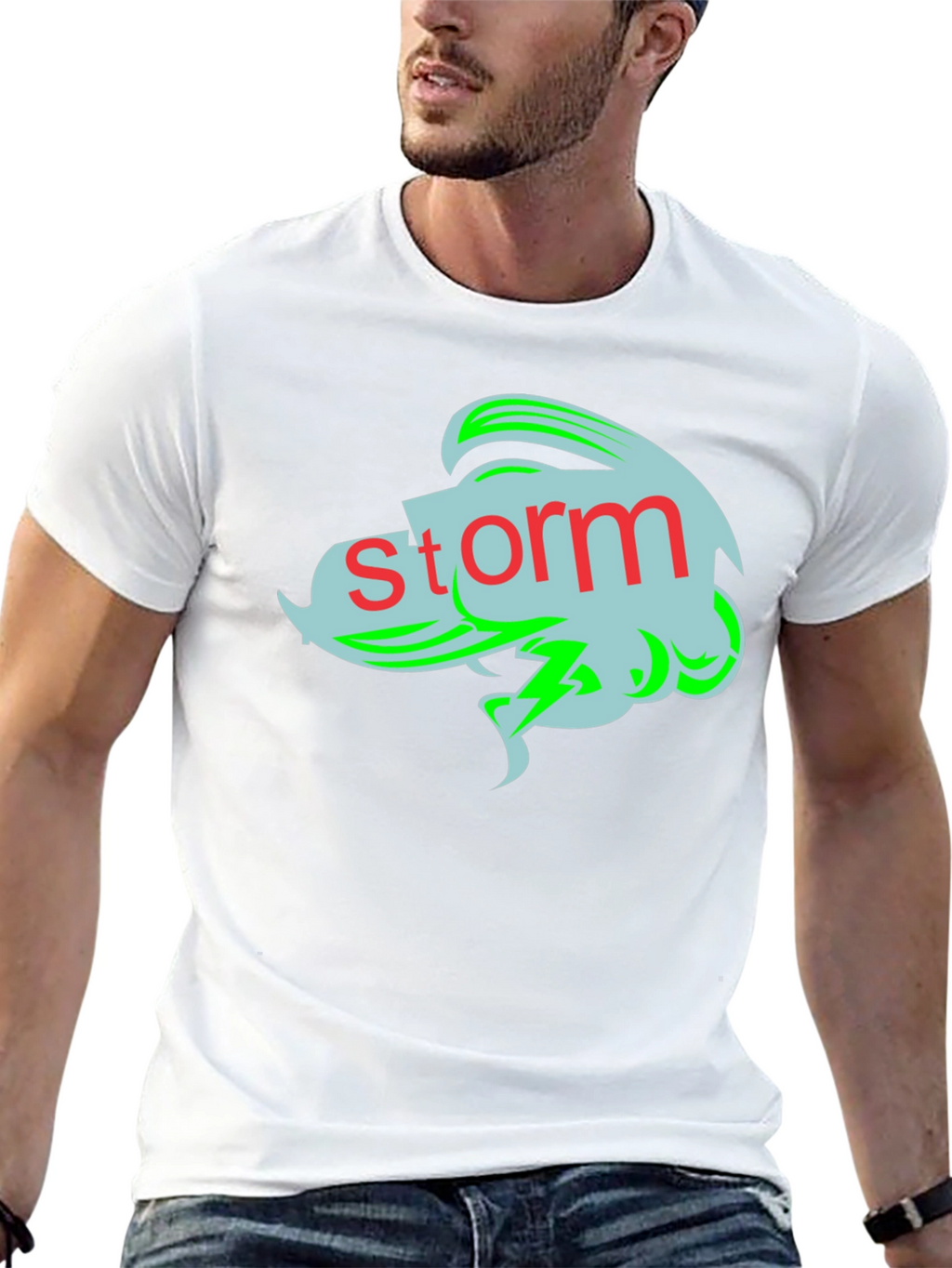 Storm Graphic Tee - Black Cotton T-Shirt