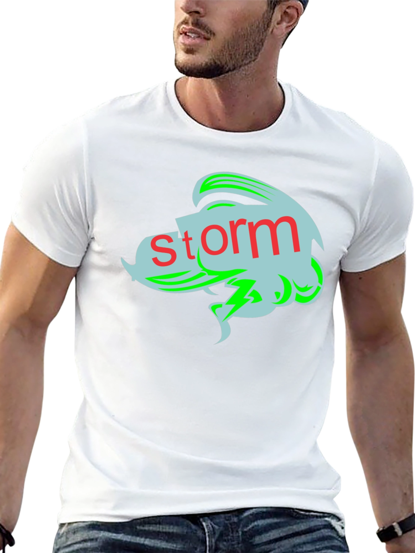 Storm Graphic Tee - Black Cotton T-Shirt