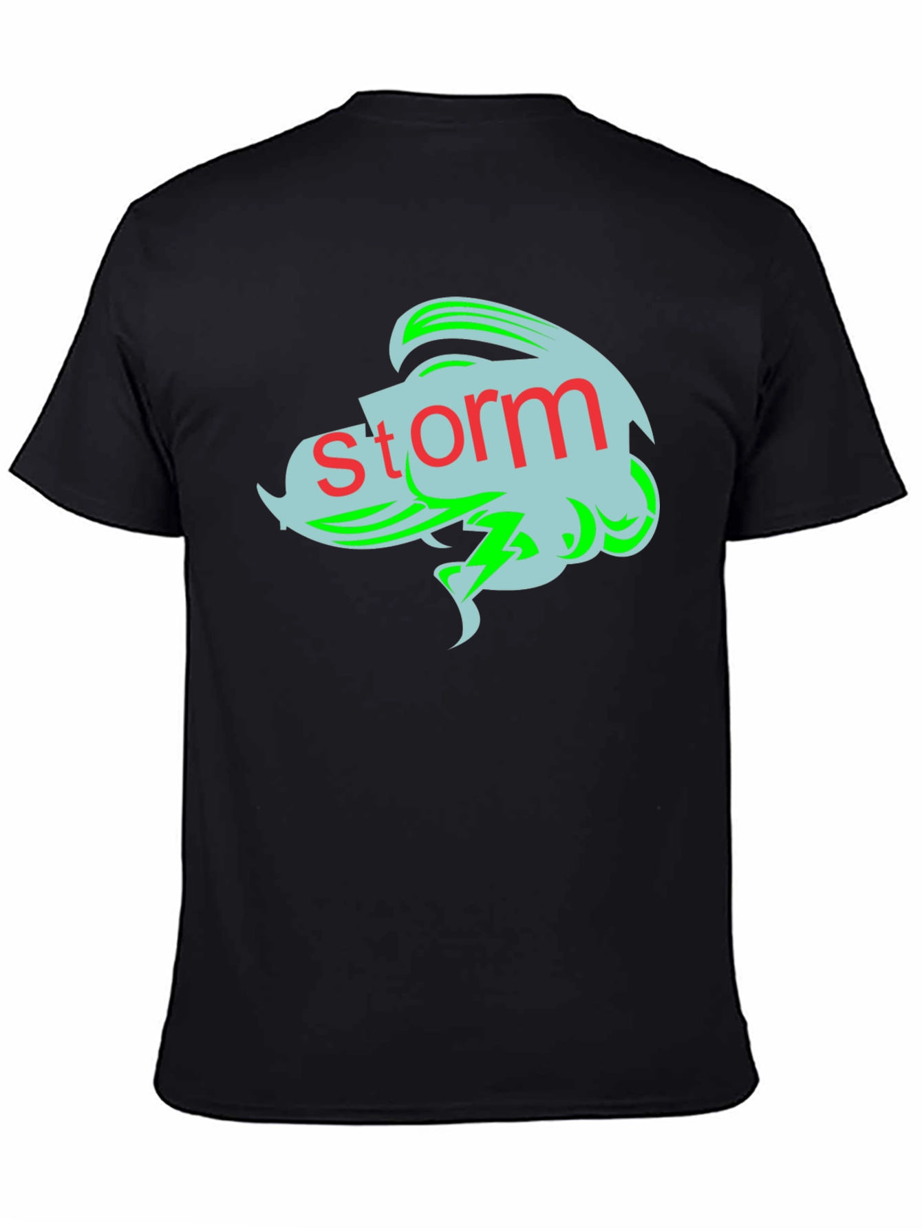 Storm Graphic Tee - Black Cotton T-Shirt