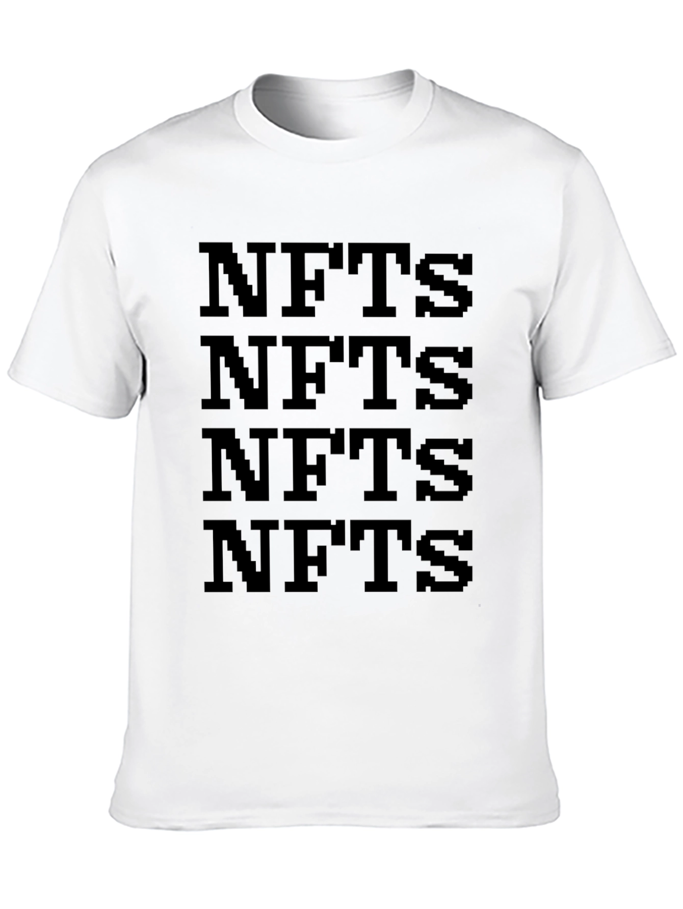 NFTs T-Shirt Black Pixelated Digital Art Crypto Tee