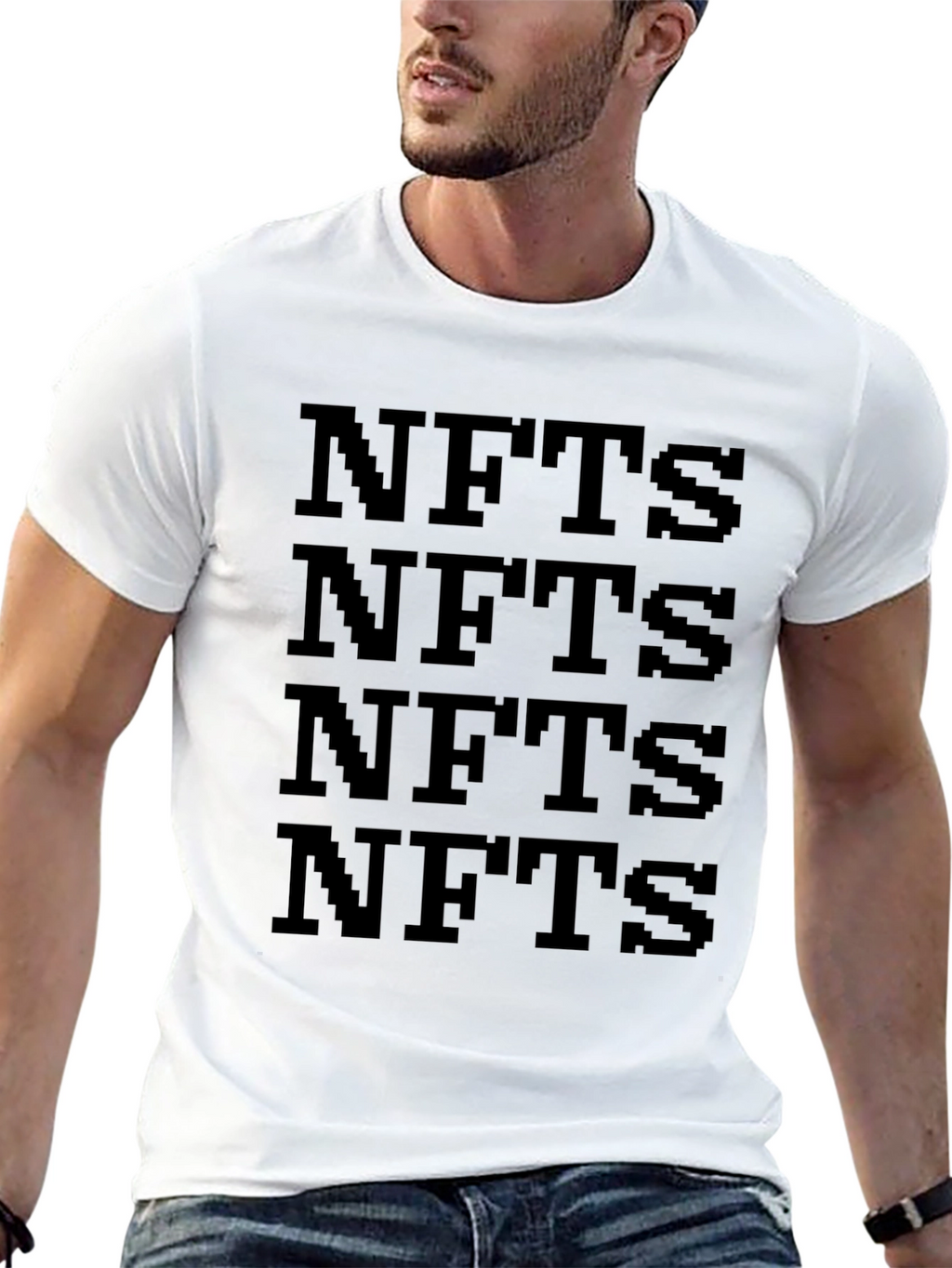 NFTs T-Shirt Black Pixelated Digital Art Crypto Tee