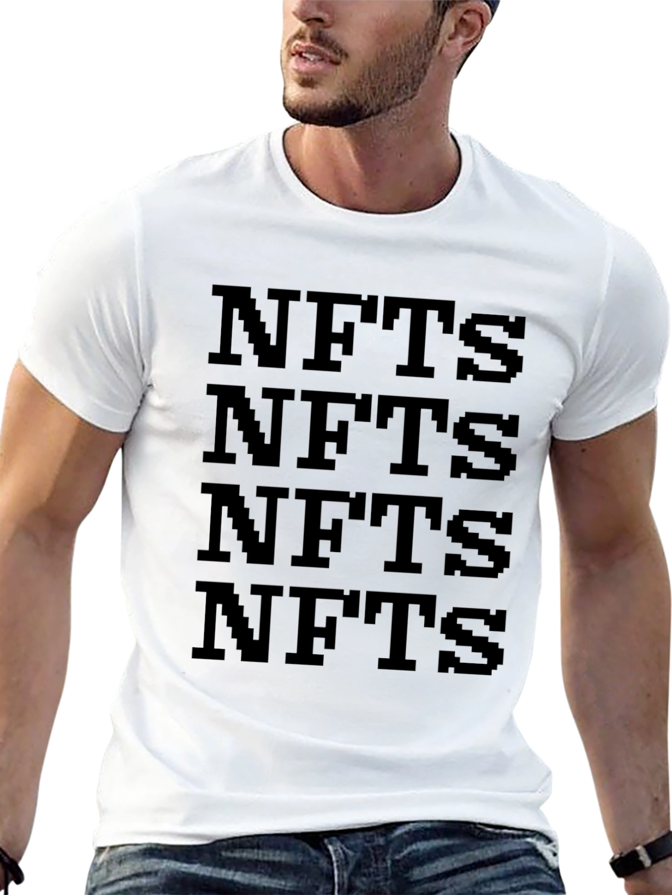 NFTs T-Shirt Black Pixelated Digital Art Crypto Tee