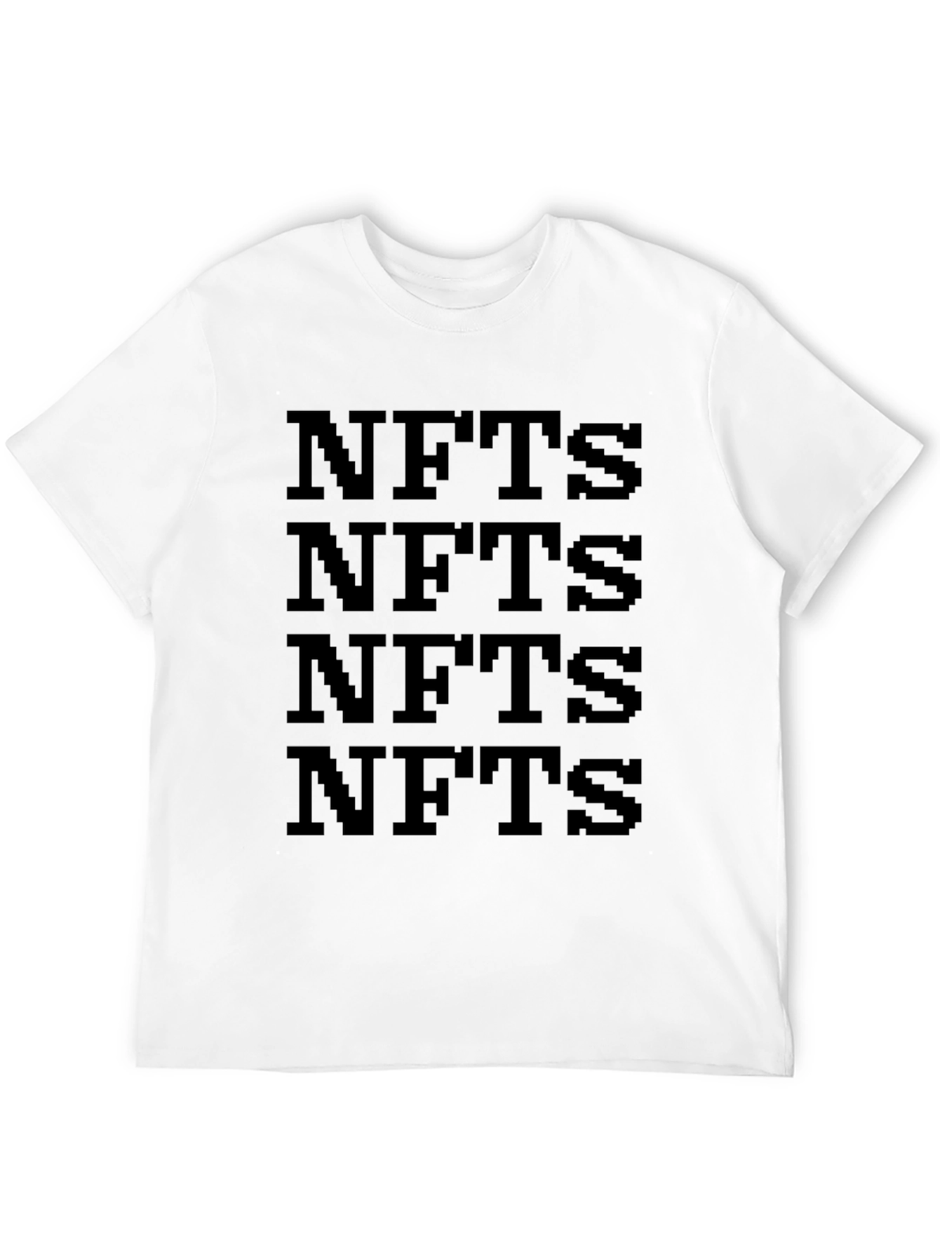 NFTs T-Shirt Black Pixelated Digital Art Crypto Tee