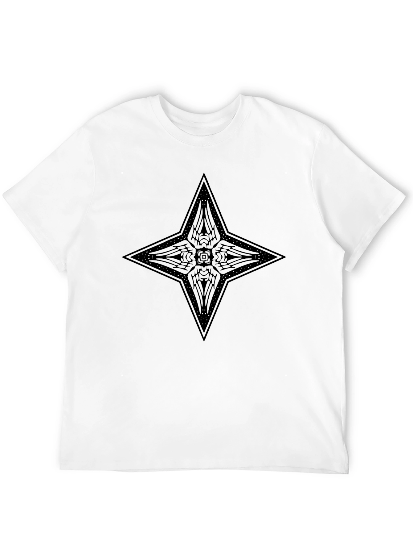 Gothic Star Graphic Print Black T-Shirt