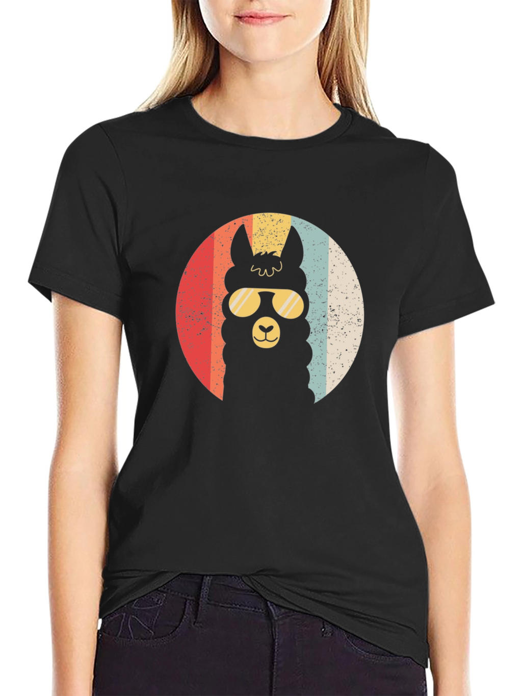 Retro Llama T-Shirt - Cool Alpaca in Sunglasses