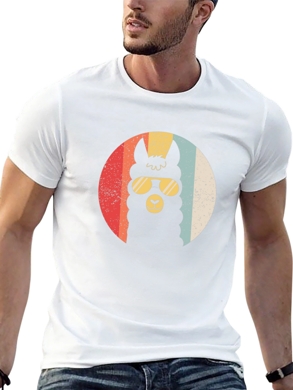 Retro Llama T-Shirt - Cool Alpaca in Sunglasses