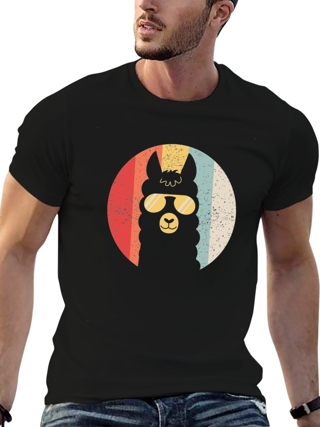 Retro Llama T-Shirt - Cool Alpaca in Sunglasses