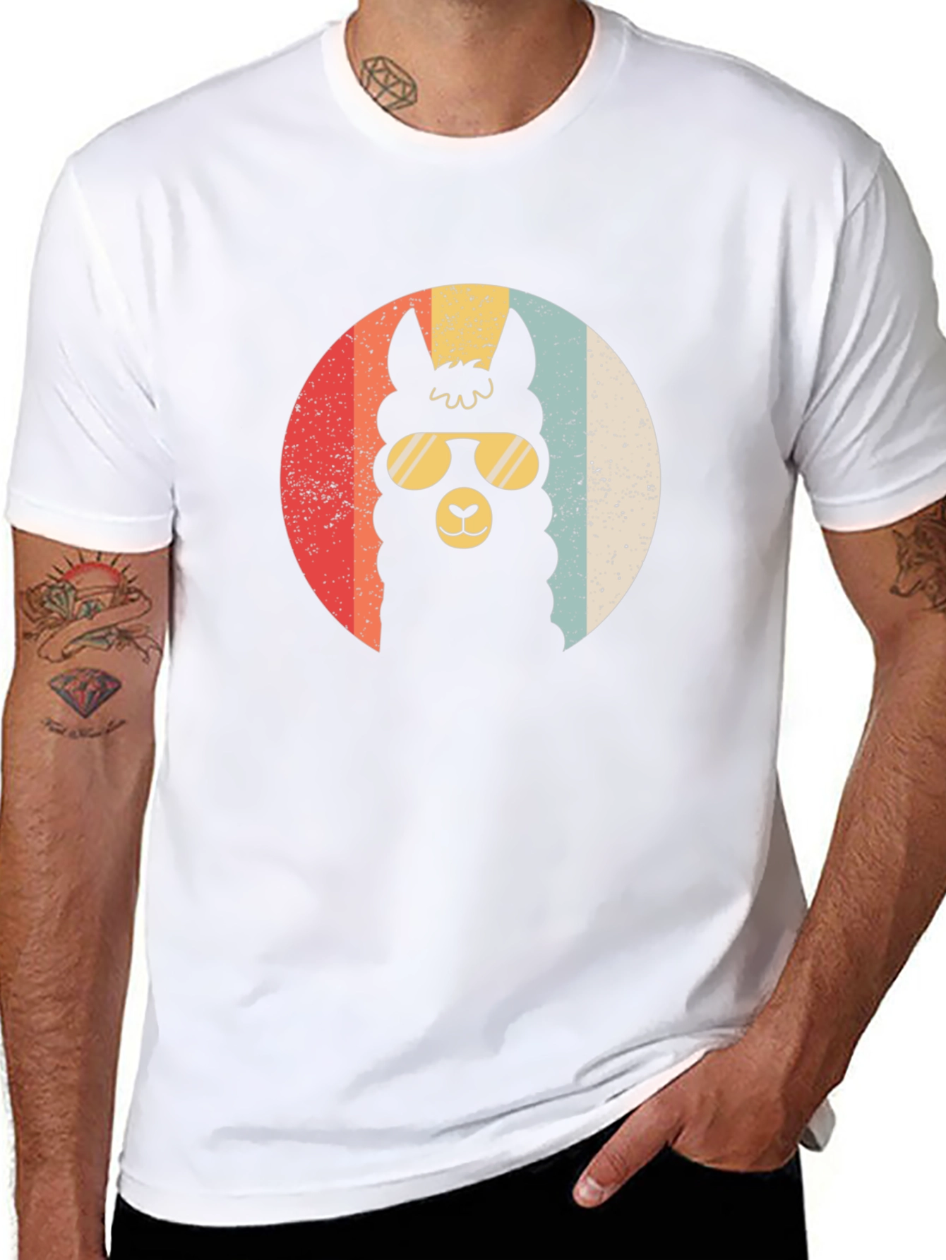 Retro Llama T-Shirt - Cool Alpaca in Sunglasses