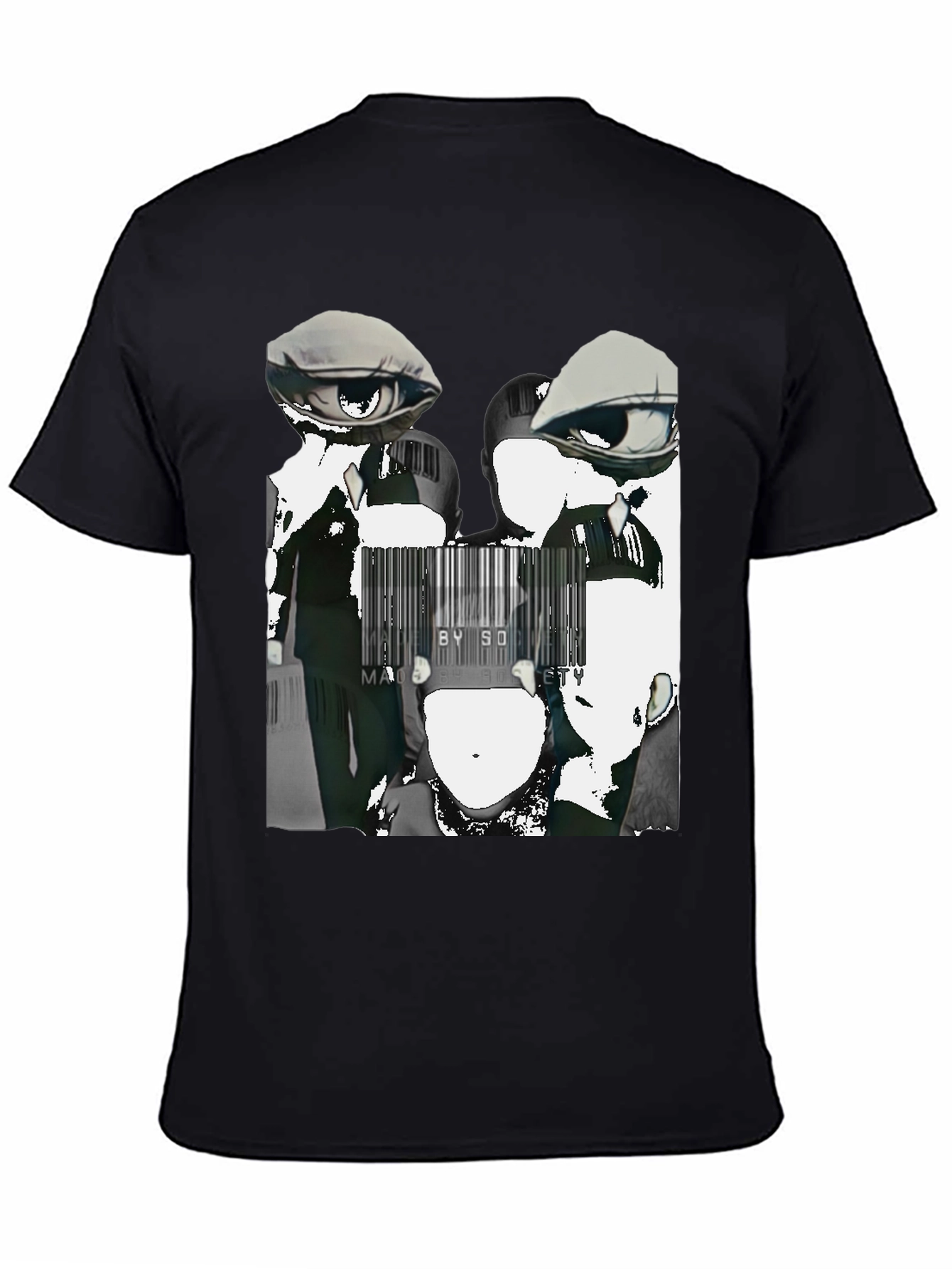 Abstract Anime Graphic Tee - Black