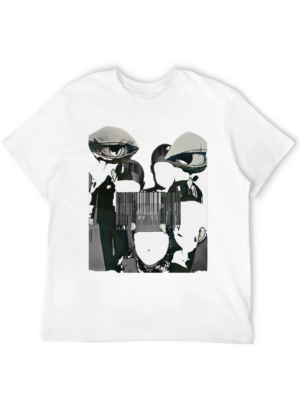 Abstract Anime Graphic Tee - Black
