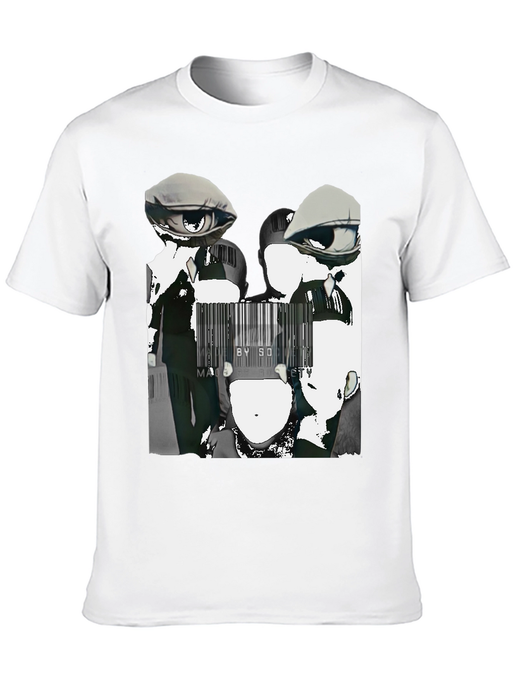 Abstract Anime Graphic Tee - Black