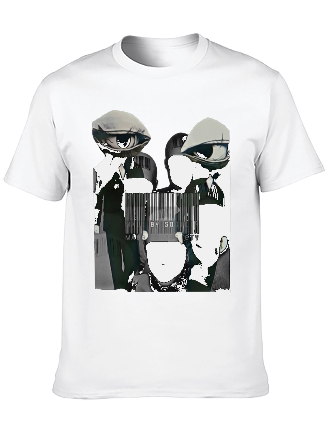 Abstract Anime Graphic Tee - Black