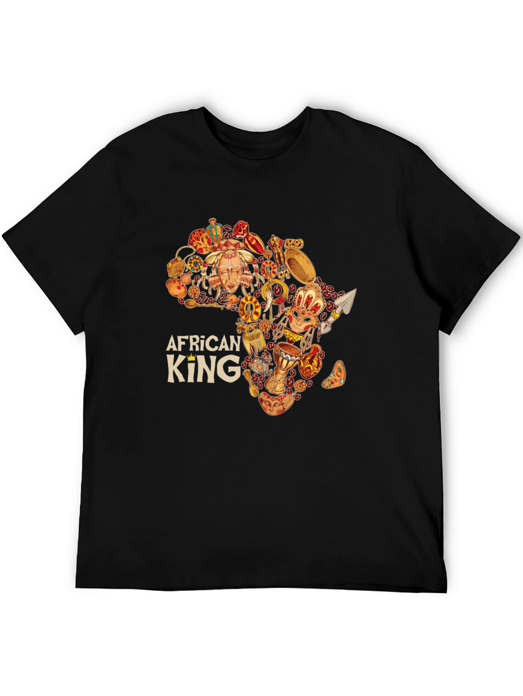 African King Black Graphic Tee