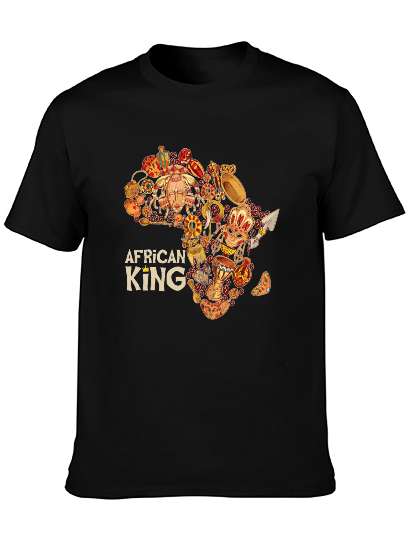 African King Black Graphic Tee