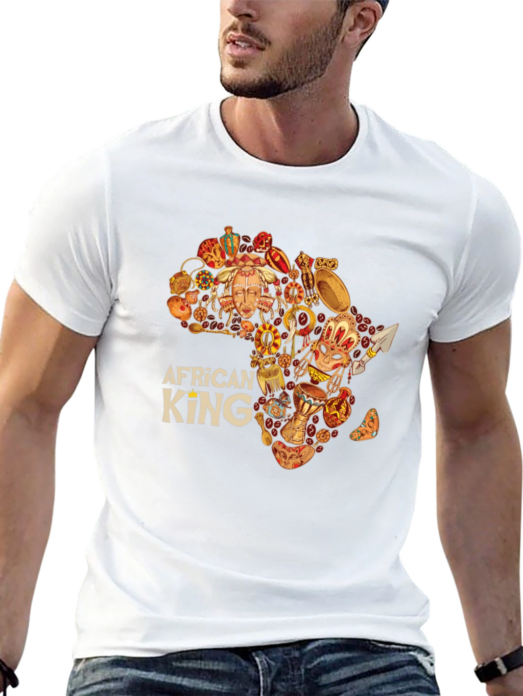 African King Black Graphic Tee