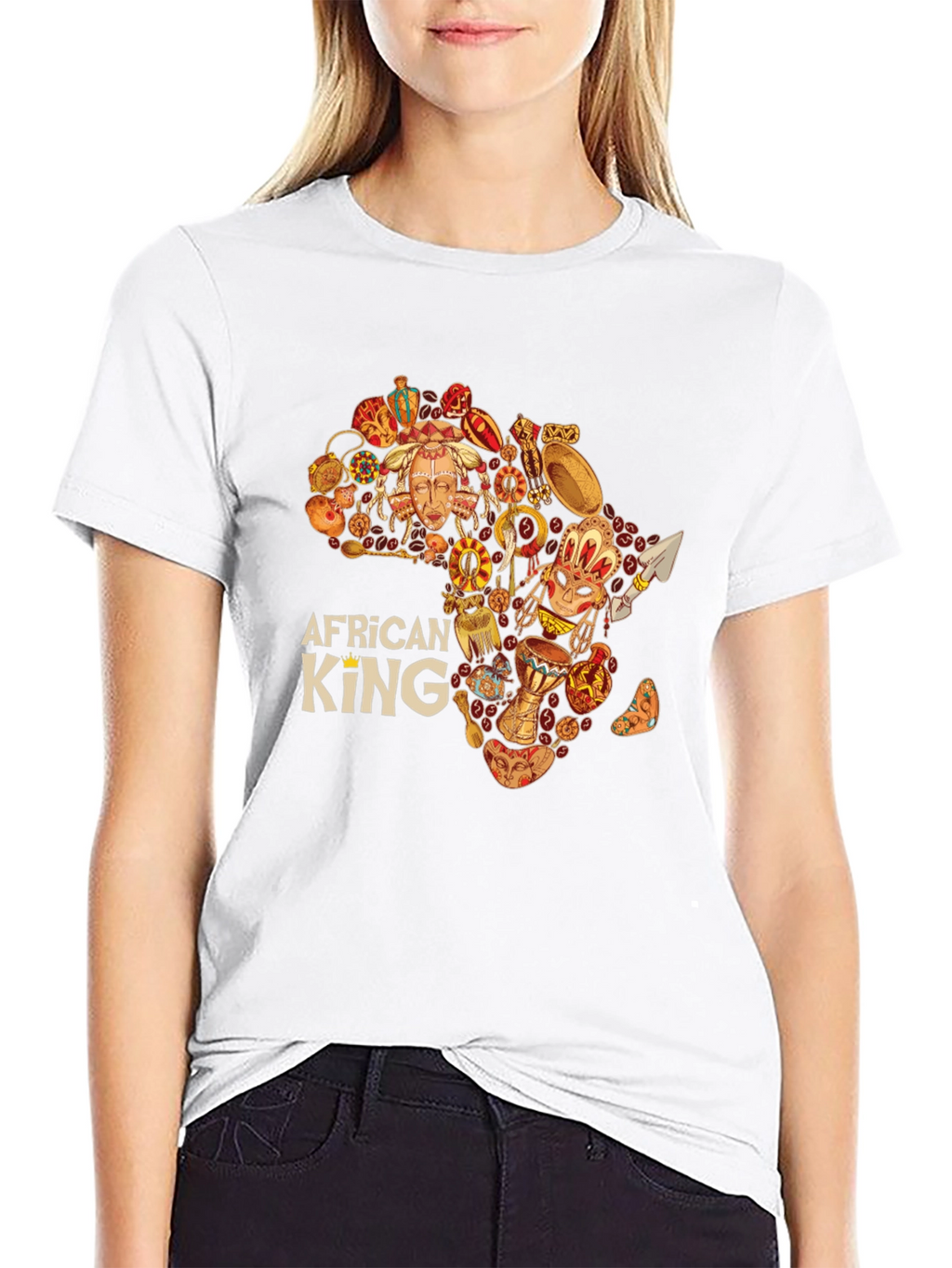 African King Black Graphic Tee