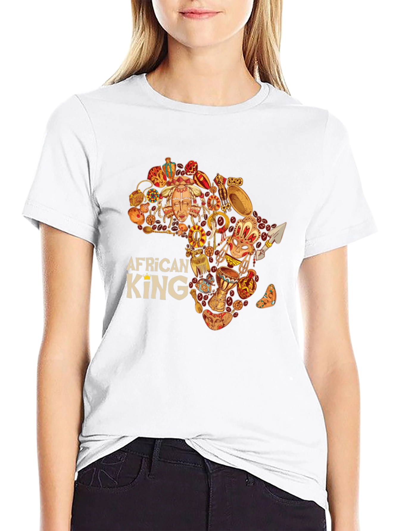 African King Black Graphic Tee