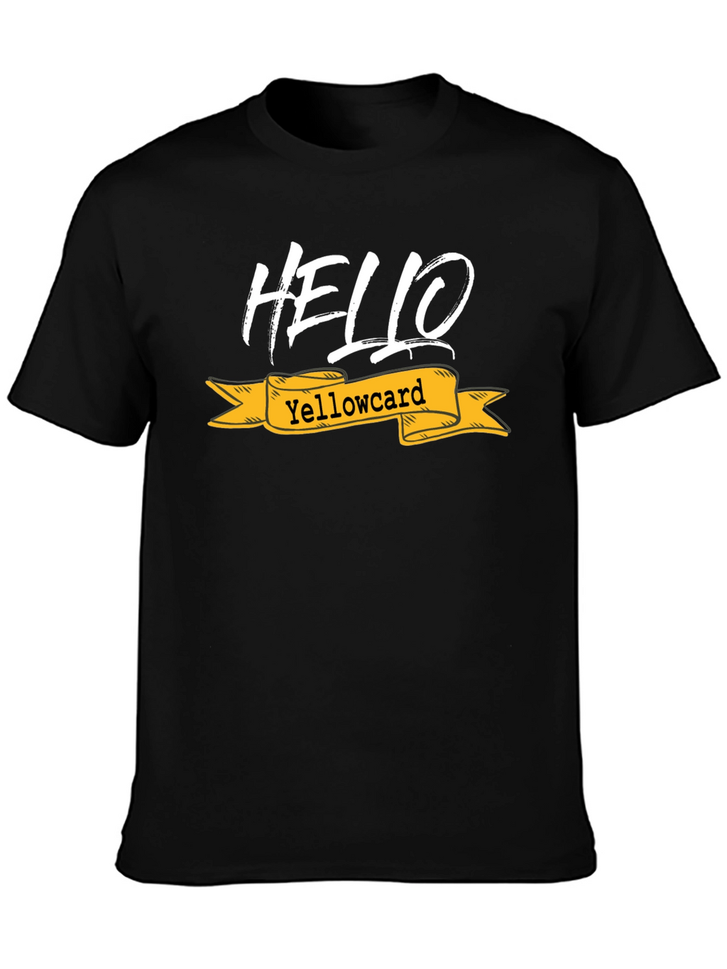 Hello Yellowcard Graphic Tee - Black Cotton T-Shirt