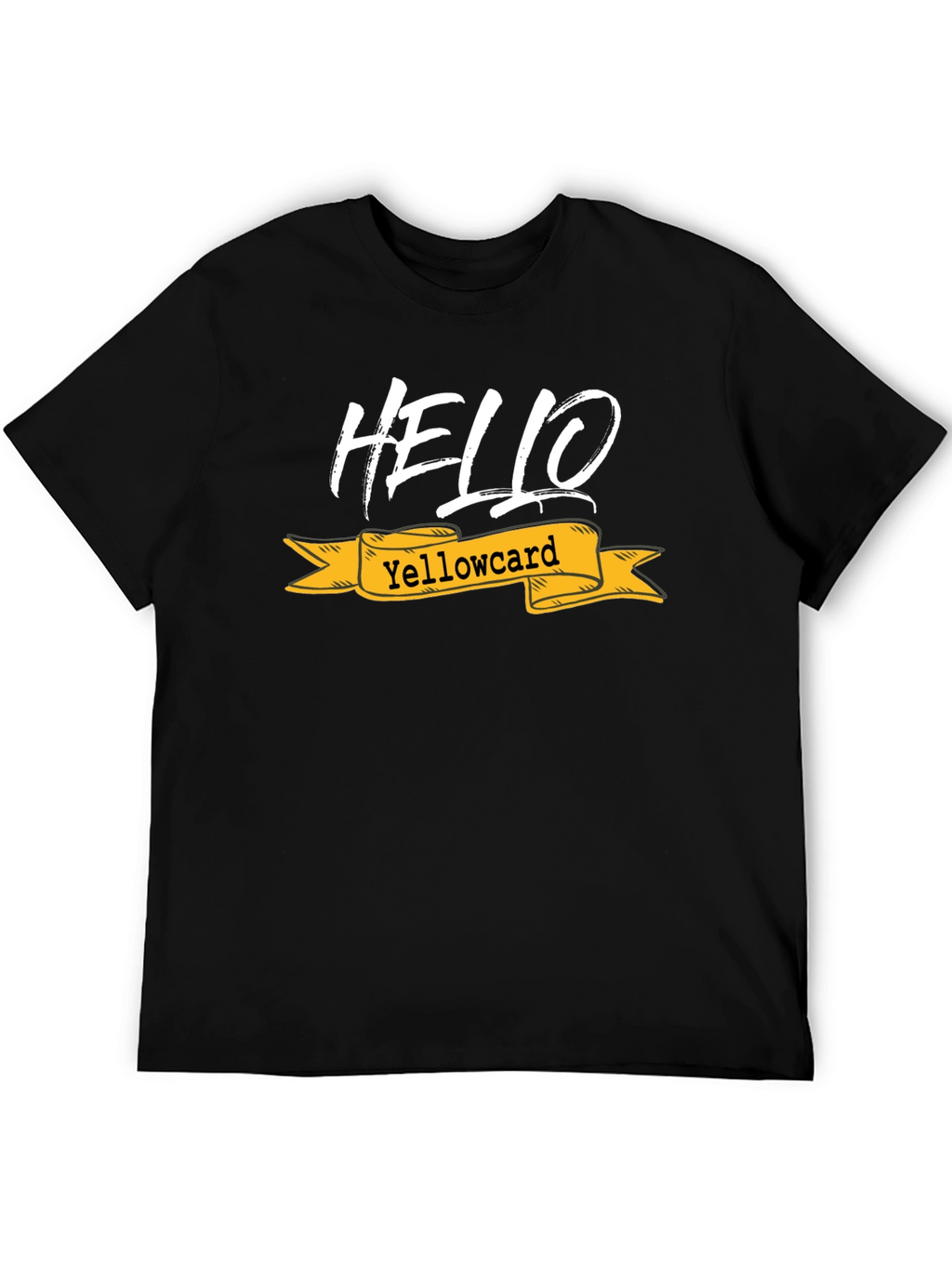 Hello Yellowcard Graphic Tee - Black Cotton T-Shirt