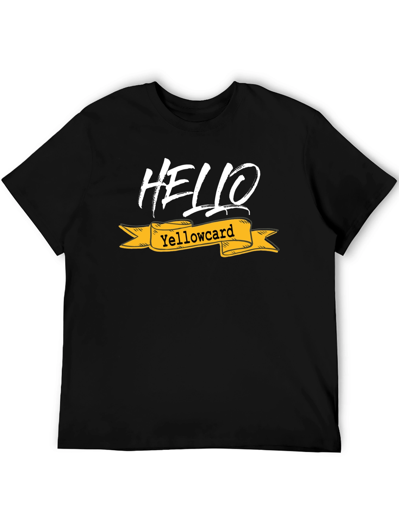 Hello Yellowcard Graphic Tee - Black Cotton T-Shirt