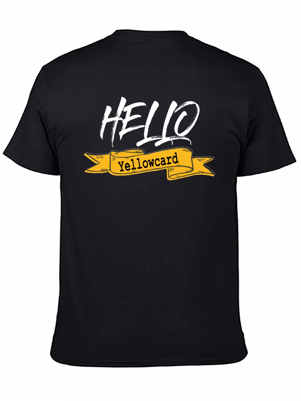 Hello Yellowcard Graphic Tee - Black Cotton T-Shirt