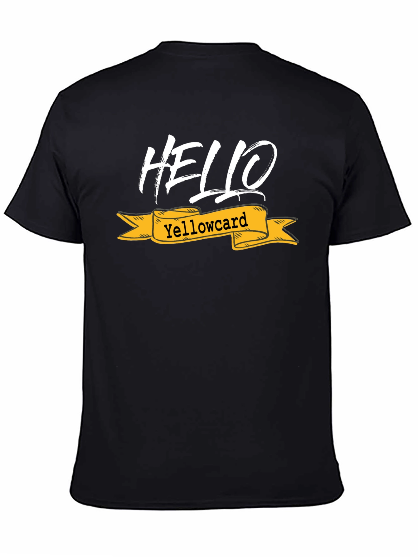 Hello Yellowcard Graphic Tee - Black Cotton T-Shirt