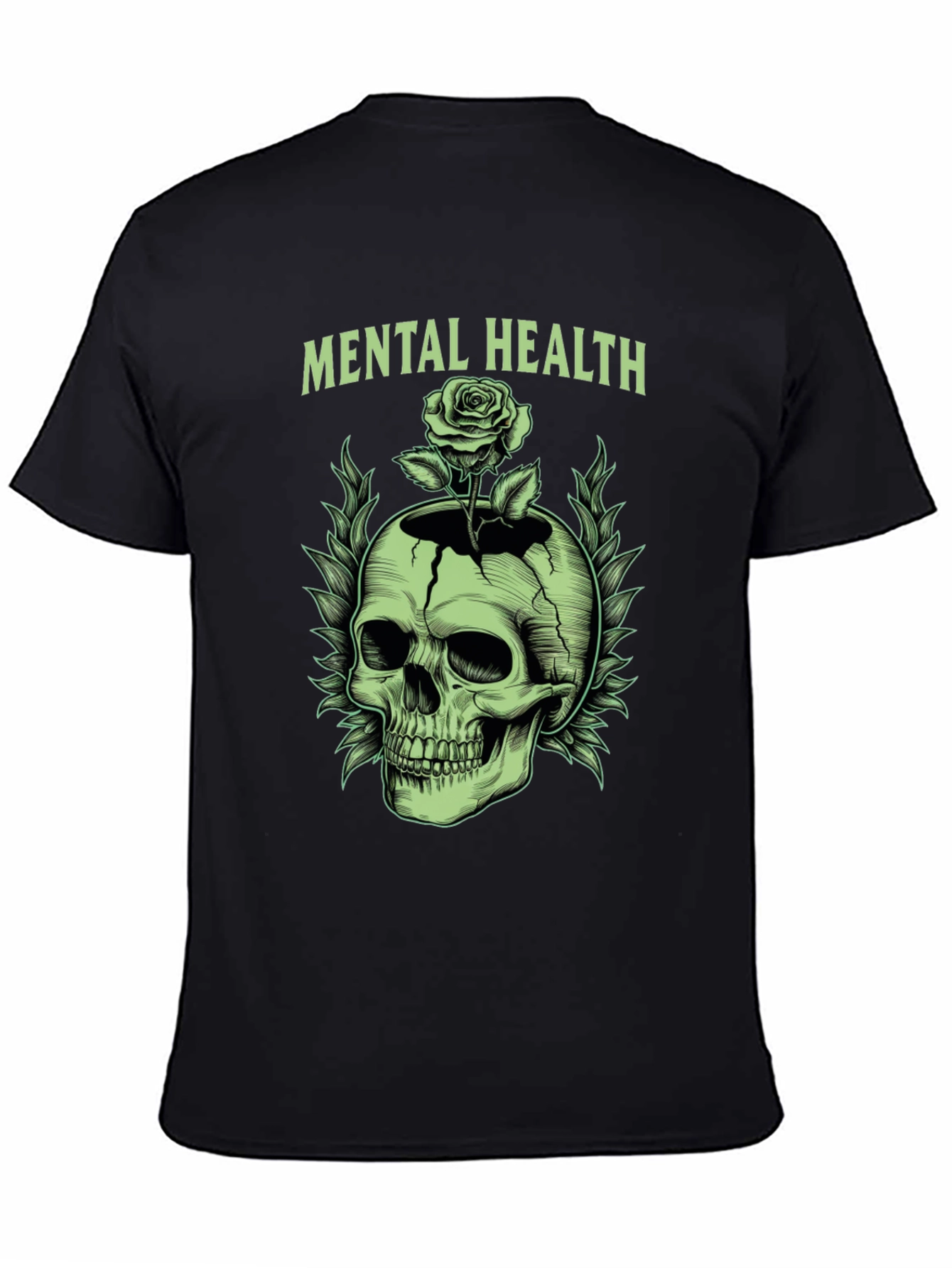 Mental Health Skull & Rose Graphic Tee