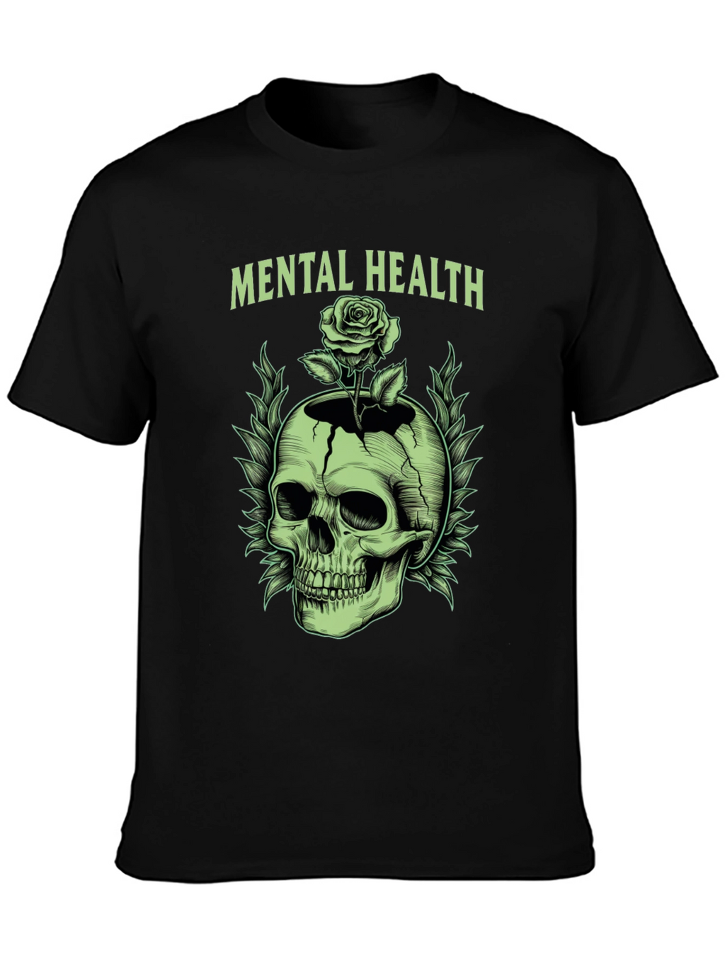 Mental Health Skull & Rose Graphic Tee
