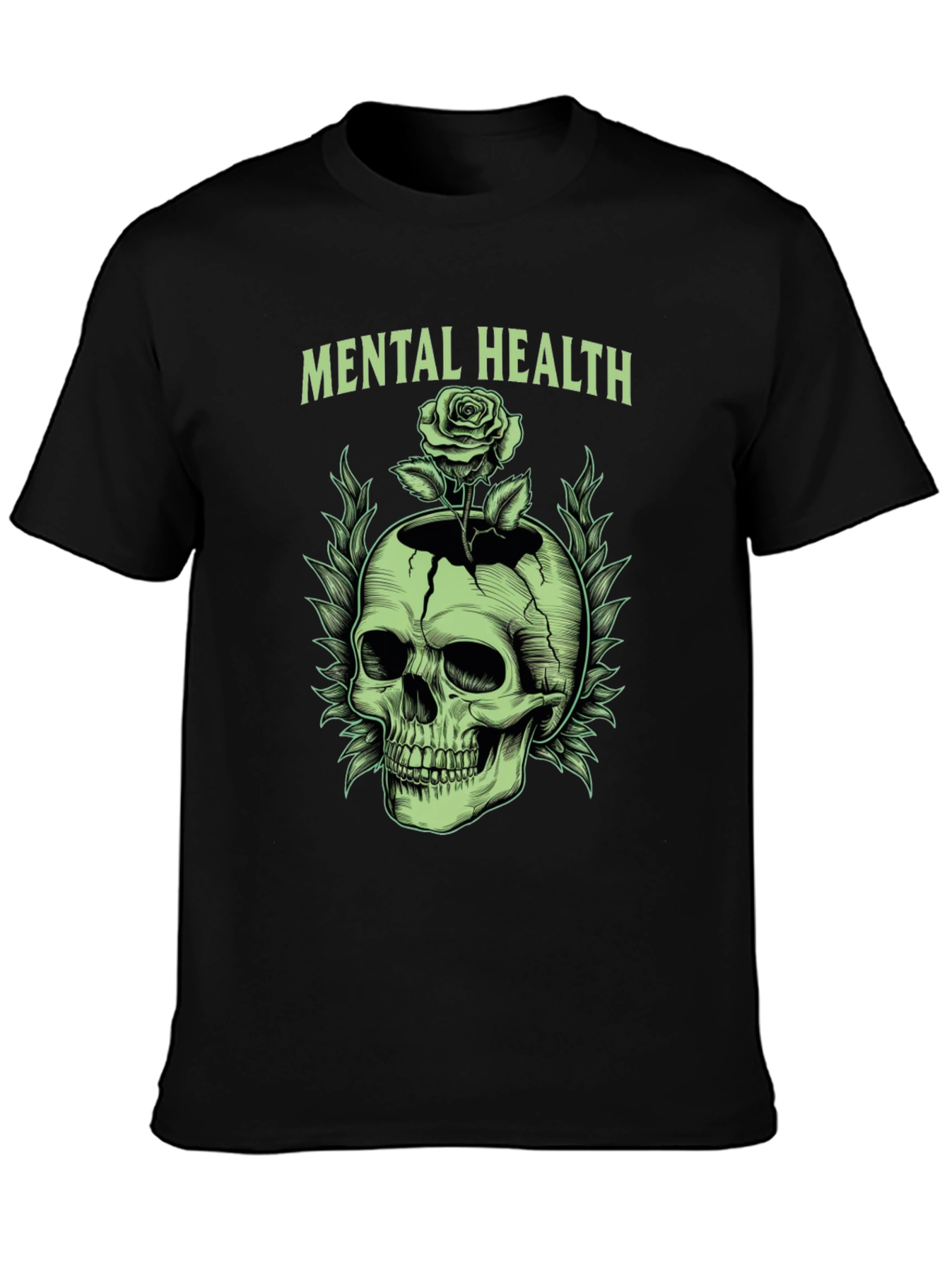Mental Health Skull & Rose Graphic Tee