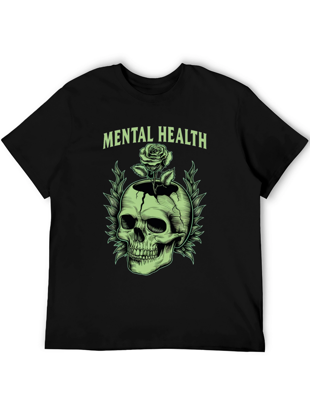 Mental Health Skull & Rose Graphic Tee