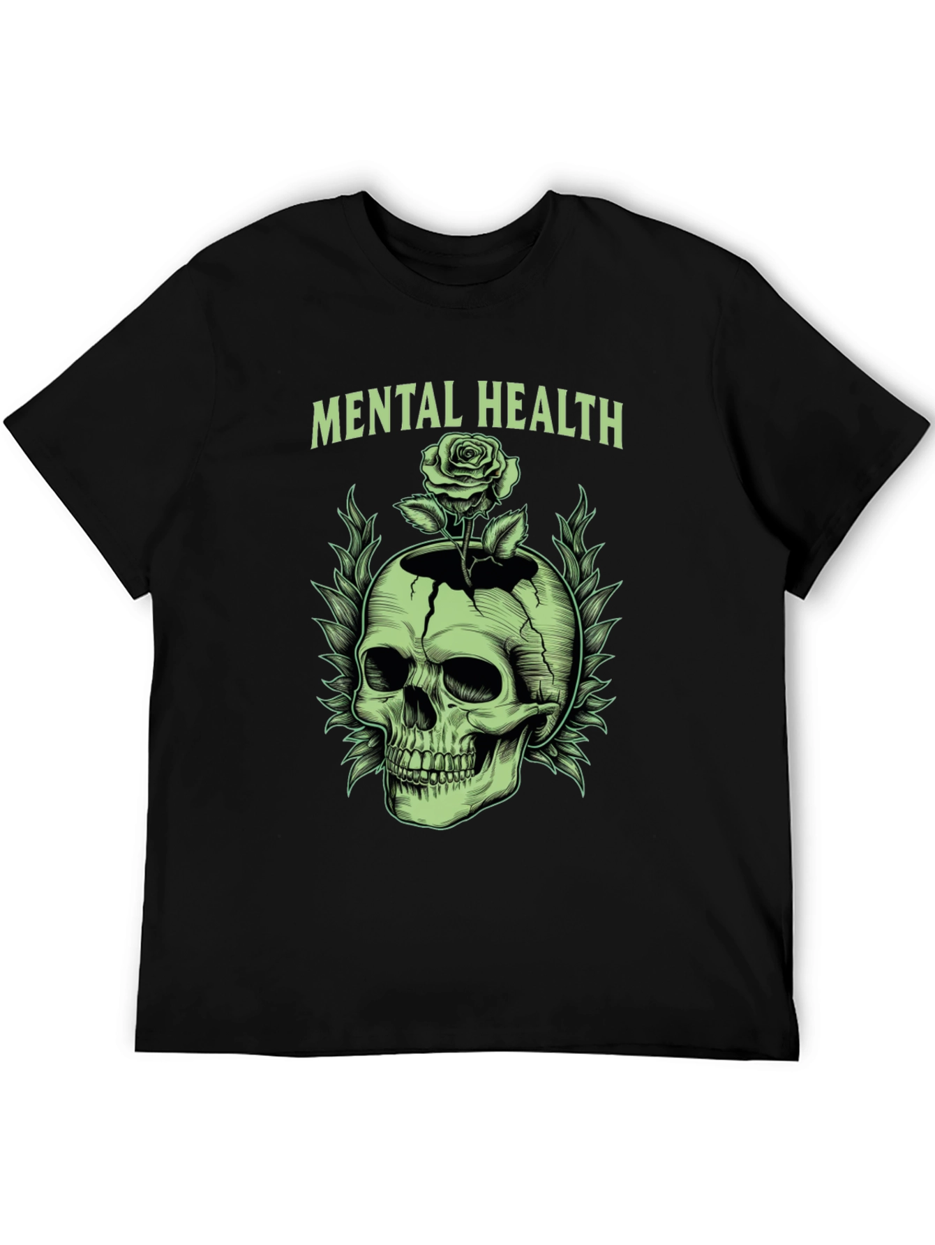 Mental Health Skull & Rose Graphic Tee