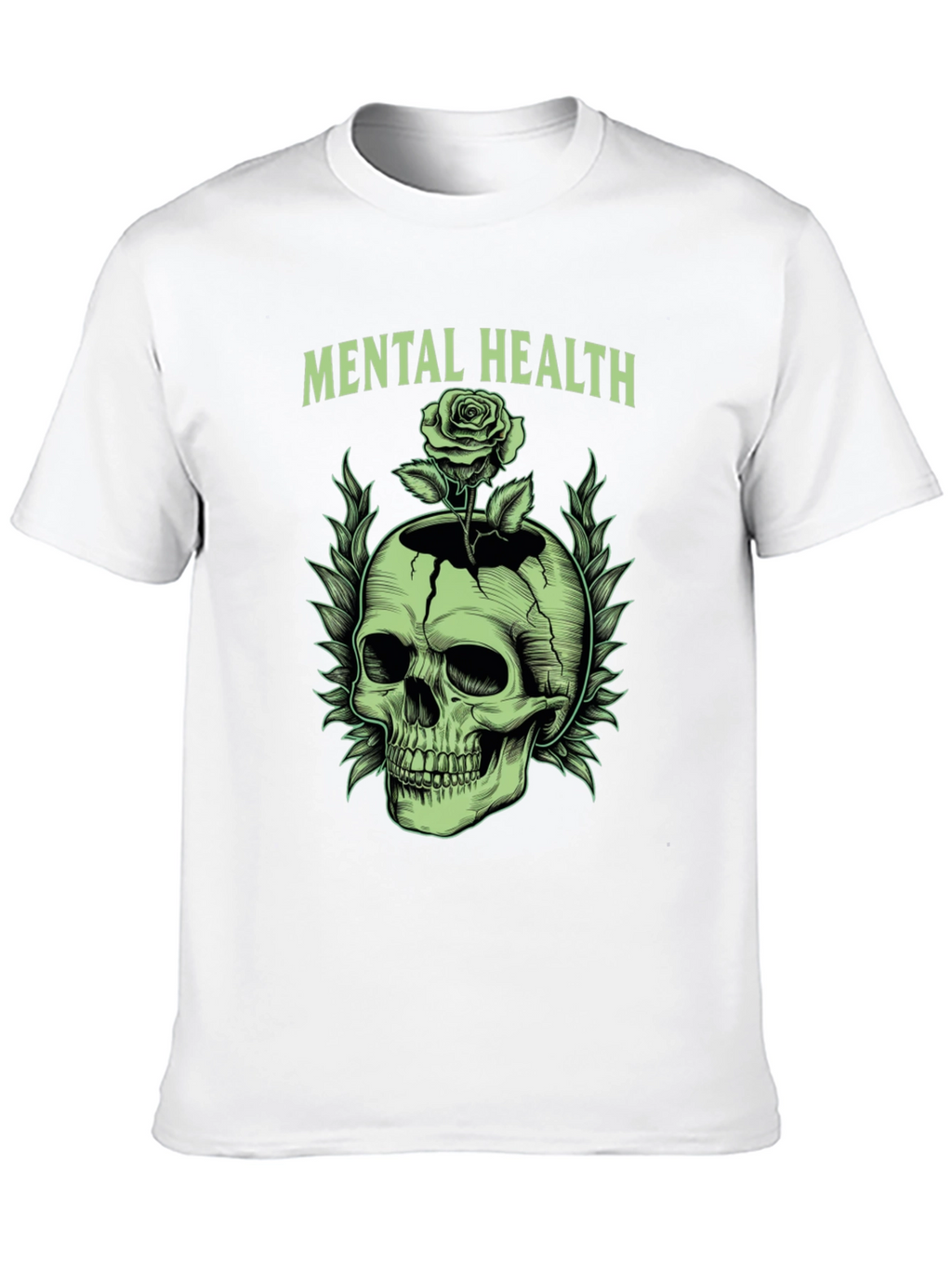 Mental Health Skull & Rose Graphic Tee