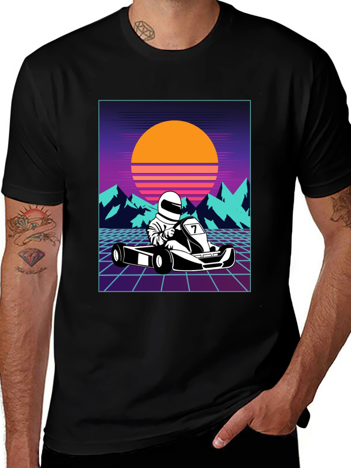 Retro Racer Graphic Tee - Vintage Kart Design