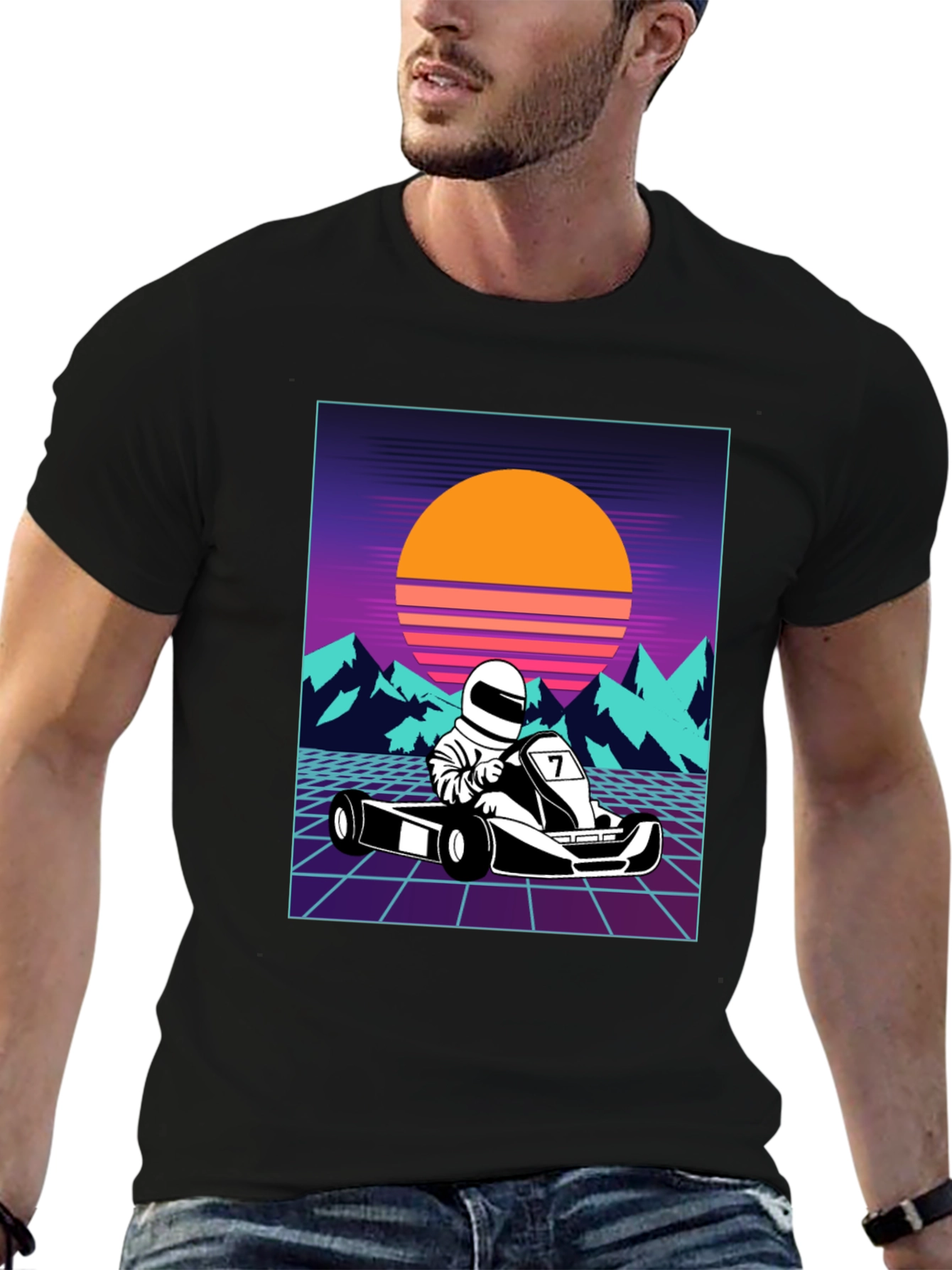 Retro Racer Graphic Tee - Vintage Kart Design