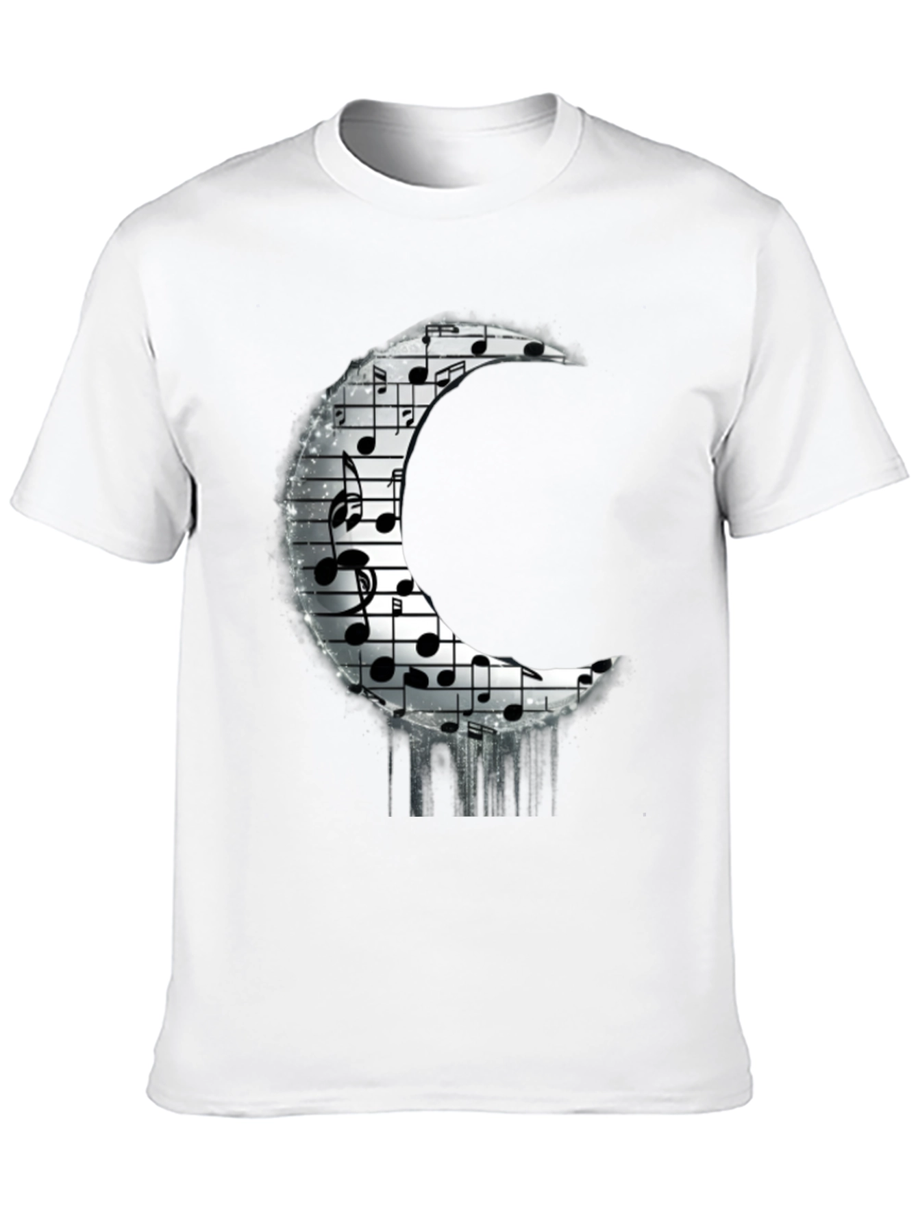 Musical Moon Graphic T-Shirt - Black
