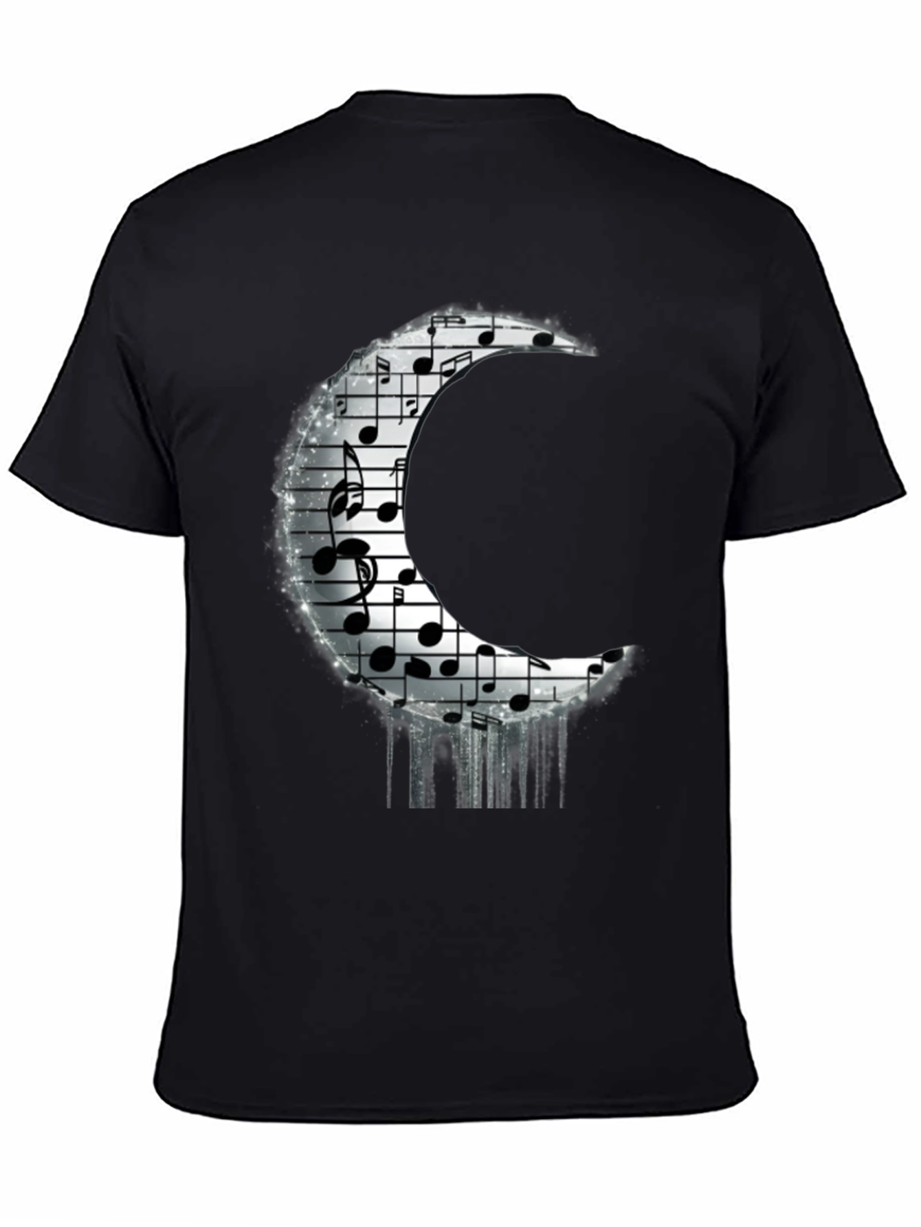 Musical Moon Graphic T-Shirt - Black