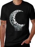 Musical Moon Graphic T-Shirt - Black
