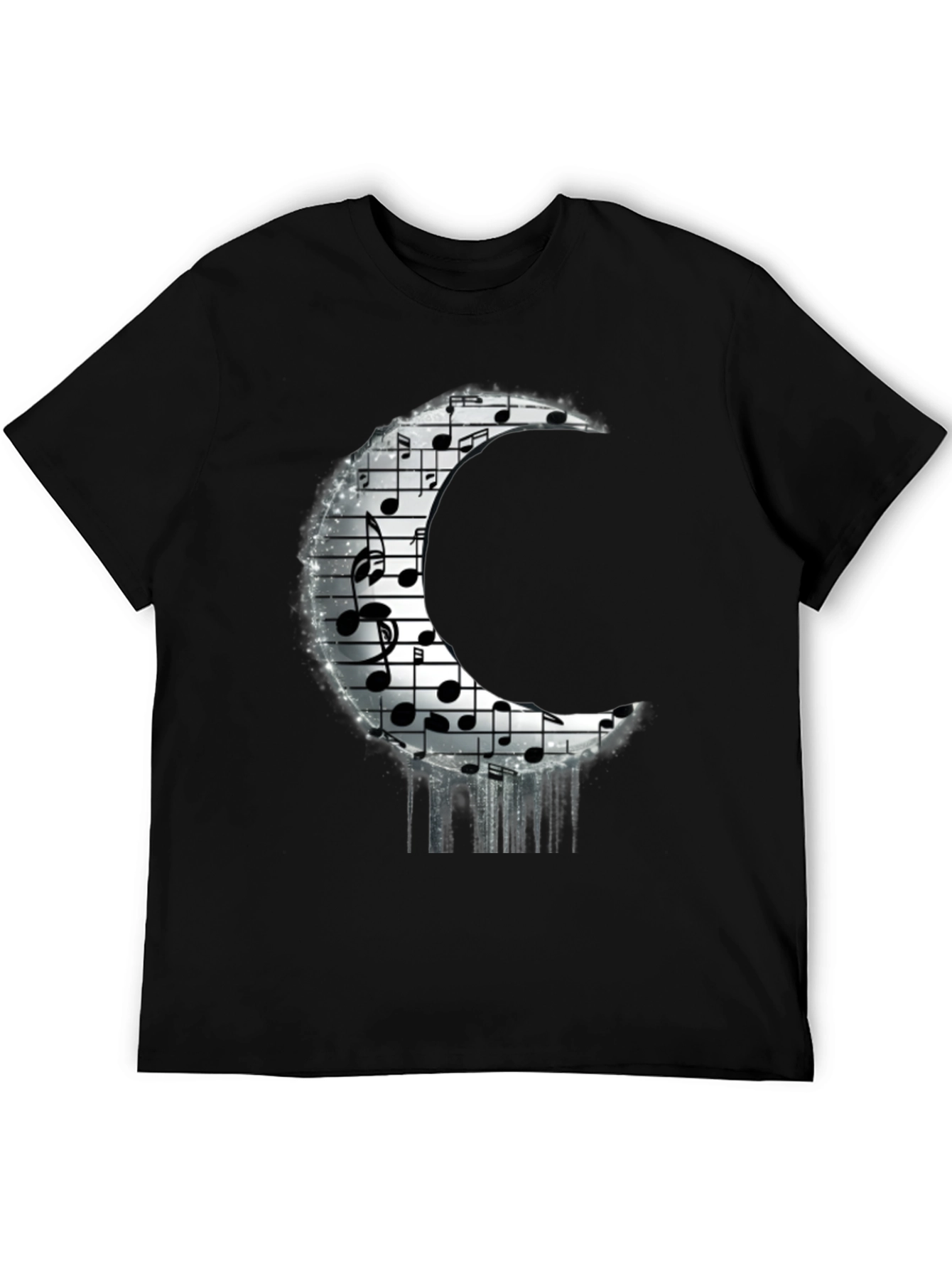 Musical Moon Graphic T-Shirt - Black
