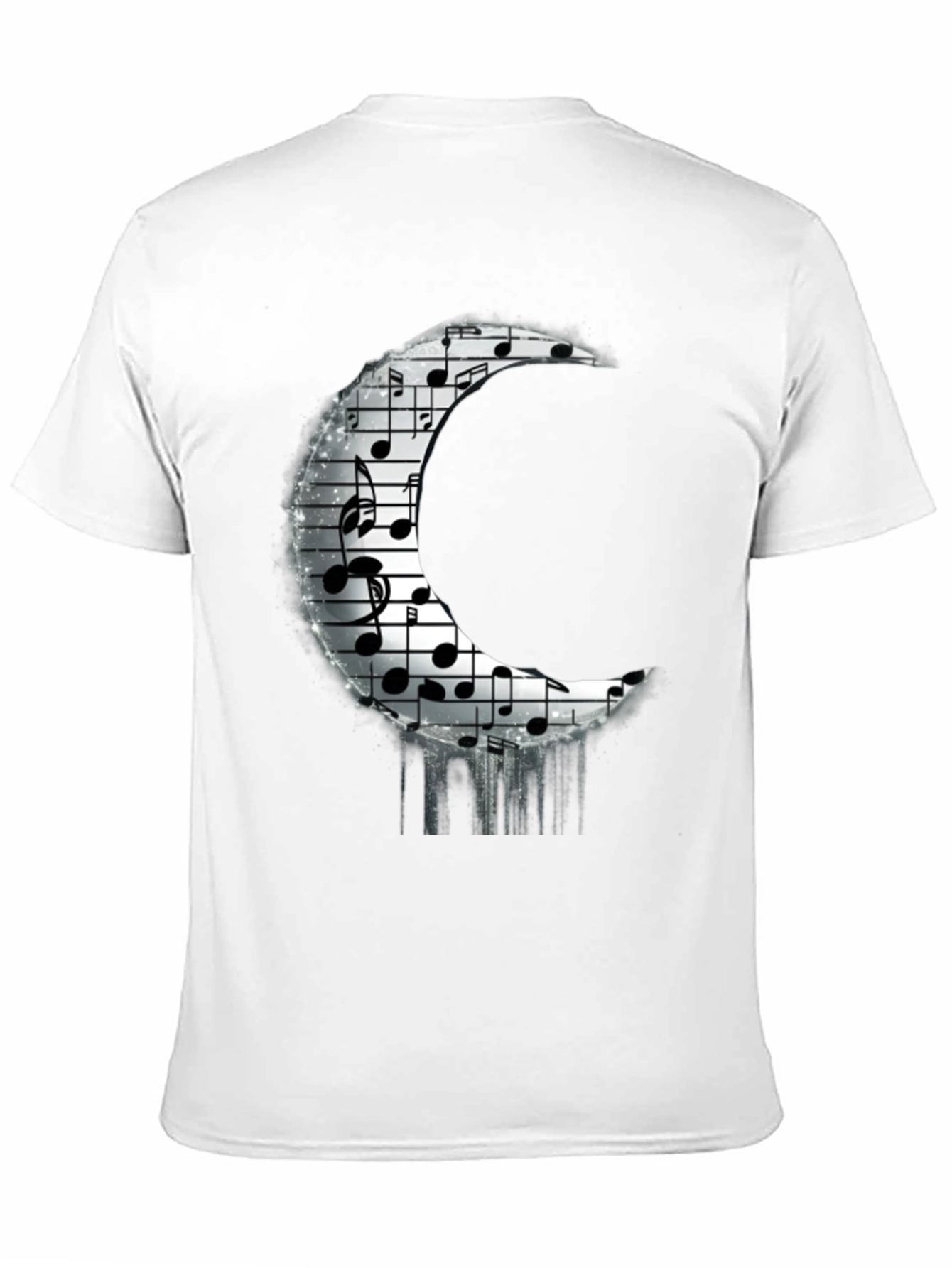 Musical Moon Graphic T-Shirt - Black