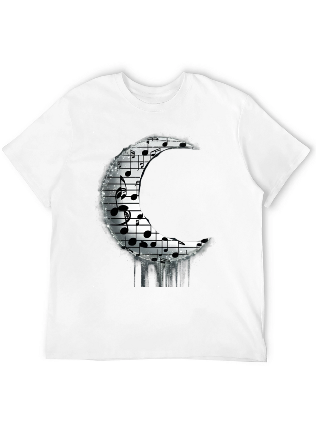Musical Moon Graphic T-Shirt - Black