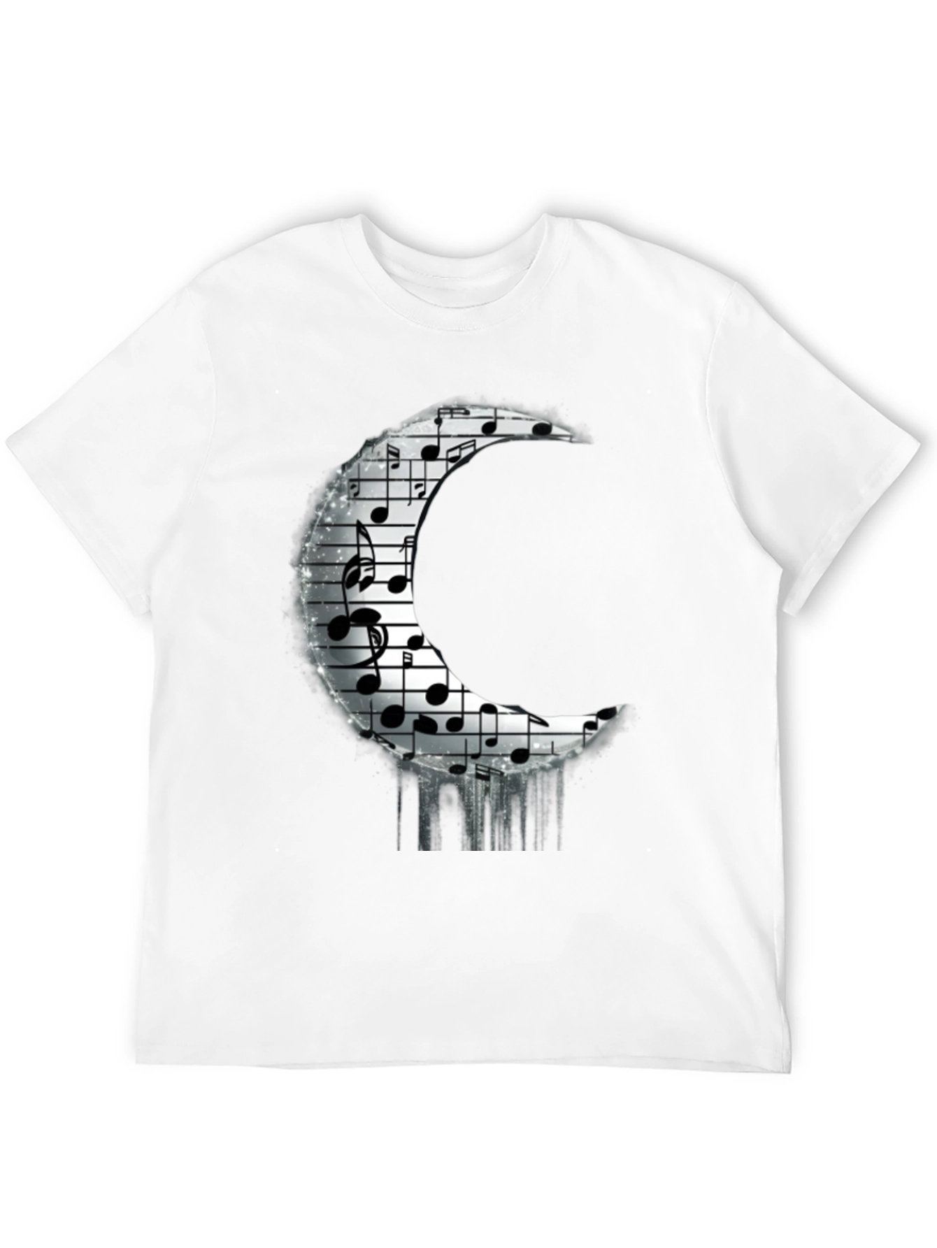 Musical Moon Graphic T-Shirt - Black